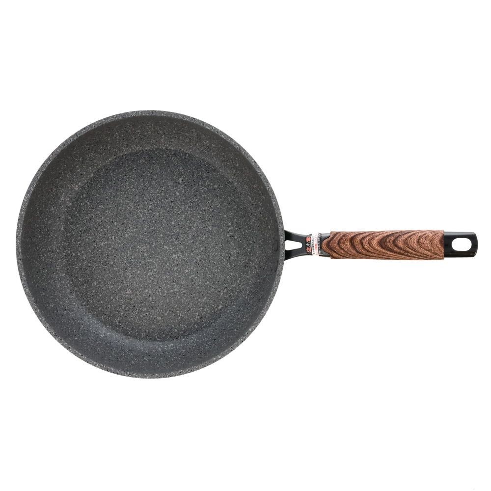 ゆとりのあるちょい深いフライパンガス, ブラック, 26cm