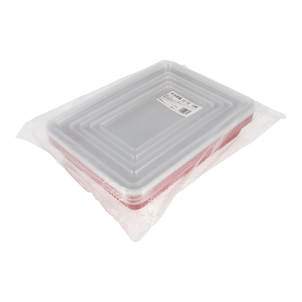 弁当容器　ＬＣー１０　１０枚入, レッド, 10枚入り