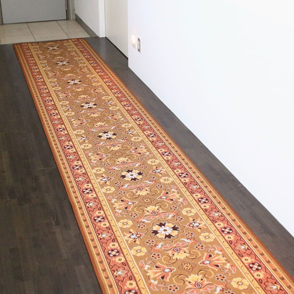 洗える・すべりにくい 防炎廊下敷き GRE 66&times;540cm ベージュ, ベージュ, 66&times;540cm