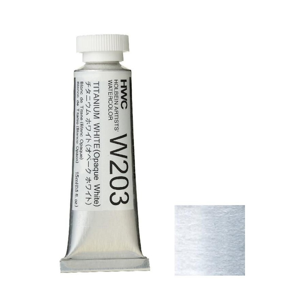 ホルベイン 透明水彩絵具 5号 (15ｍｌ) W203 チタニウム ホワイト オペーク, W203チタニウムWHオペーク, 5号 (15ml) 