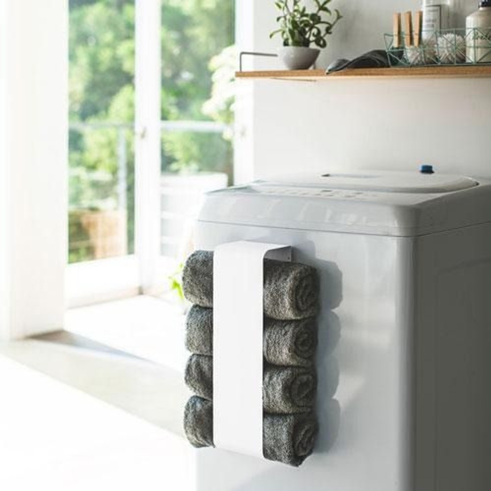 マグネットバスタオルホルダー プレート Plate ホワイト 3583, ホワイト, 約12×9×40cm