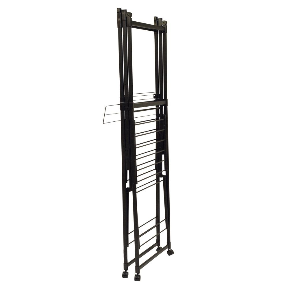 WIZ'A ウィザ デザイン　アルミ軽量室内多機能スクエア物干し, ブラック, 高さ178cm