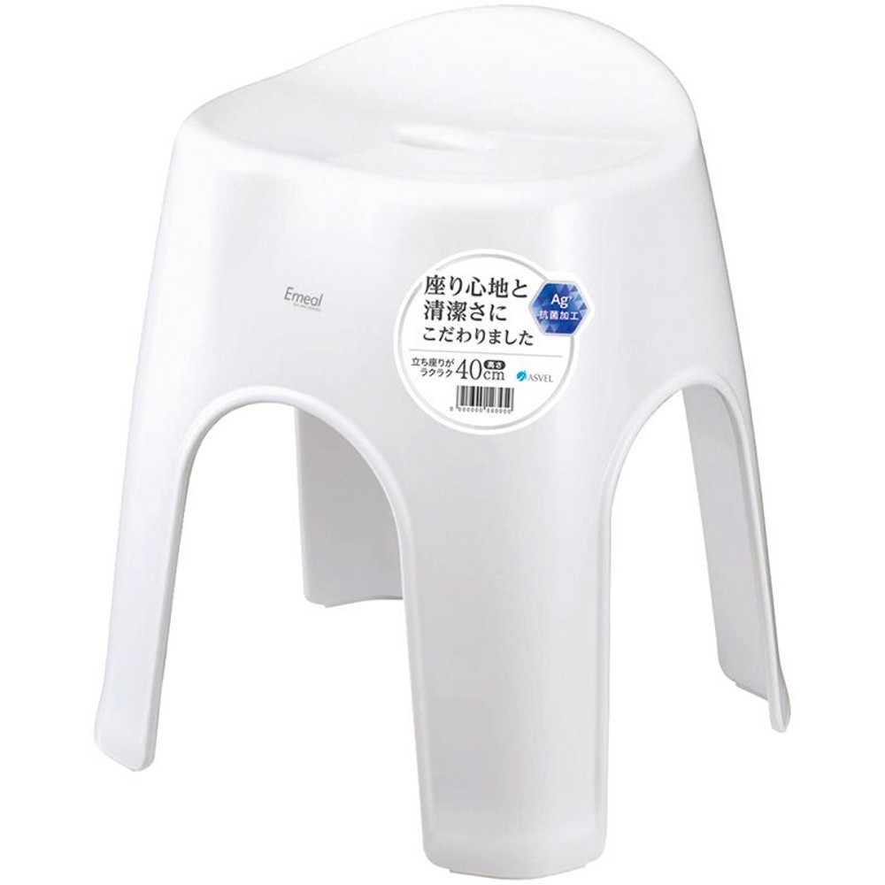 アスベル ASVEL エミール風呂イス, ホワイト, 高さ28cm