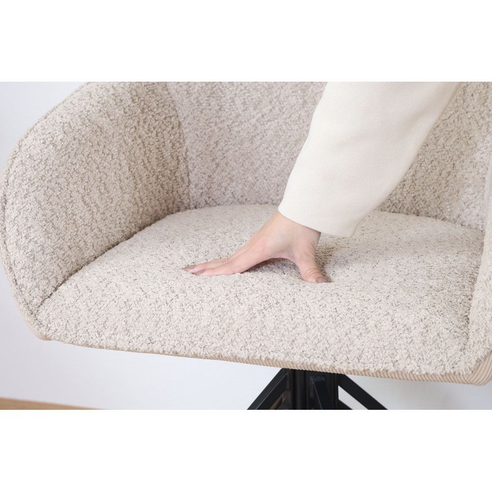 不二貿易 ダイニング回転チェア　ルナ　ＢＥ【メーカー直送・代引不可】, ベージュ, 幅580mm&times;奥行540mm&times;高さ830mm