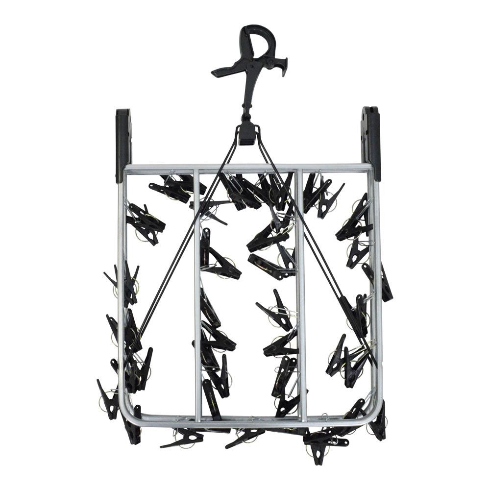 ウィザ WIZ'A　ひっぱって取り込めるスーパーメタル洗濯ハンガー　５０ピンチ, シルバー, 50ピンチ