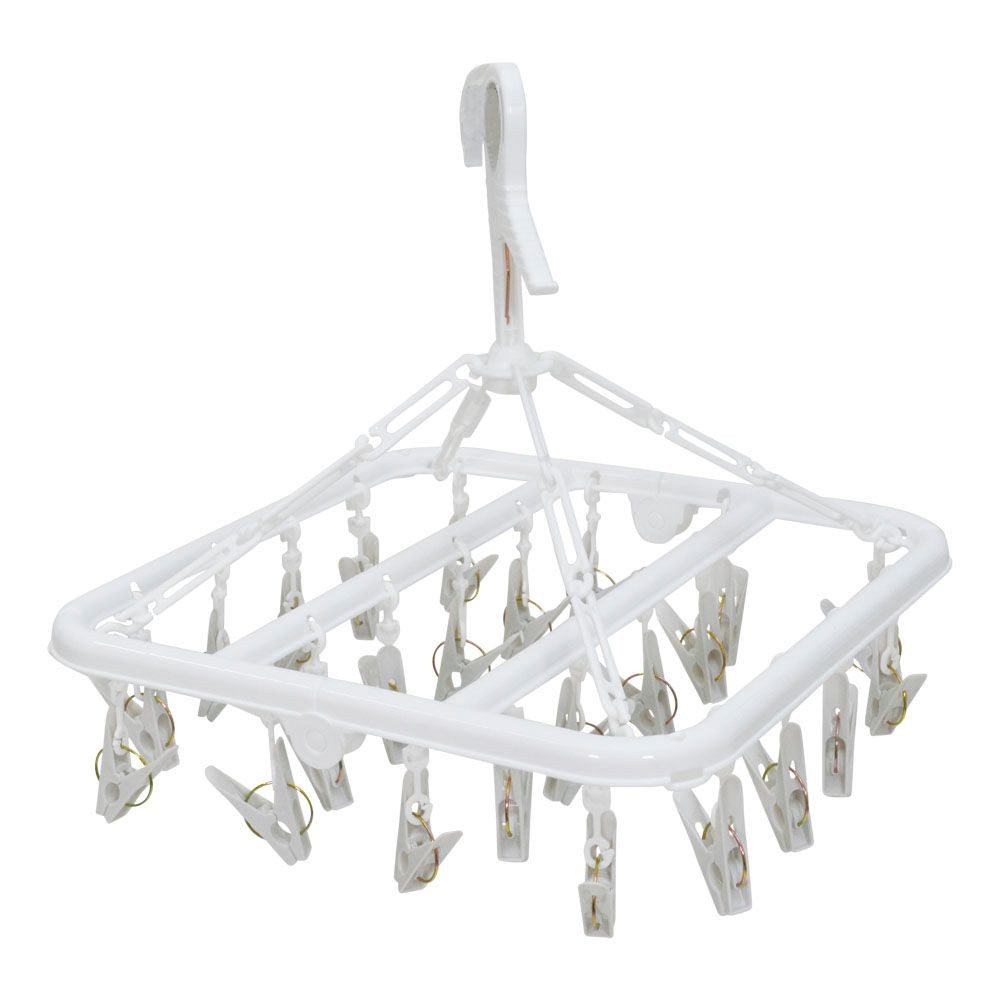 WIZ'A ウィザ 部屋干し洗濯ハンガー２４ピンチ, ホワイト, 24P