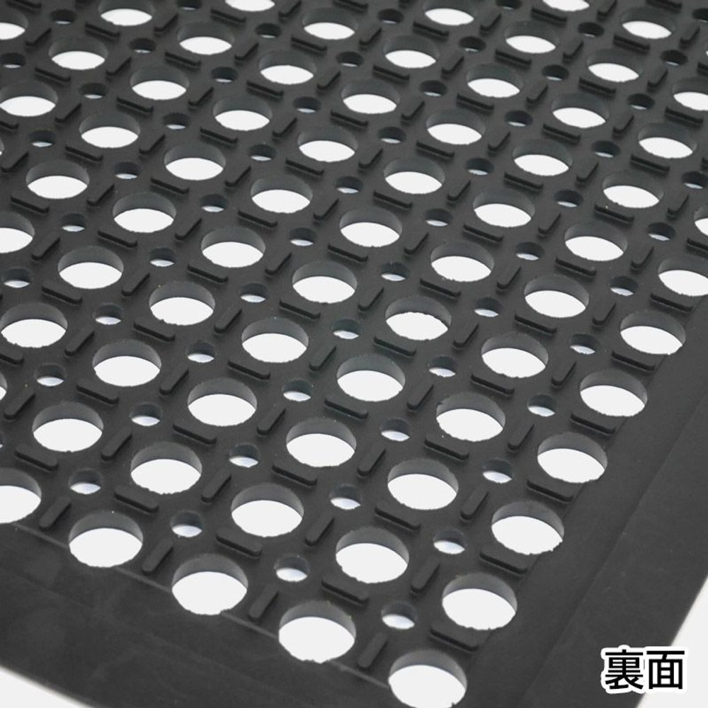スベリ止め穴あきゴムマット, BK（91&times;152cm）, 91&times;152cm
