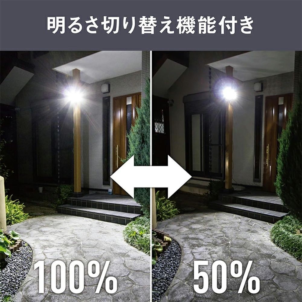 7.5W 2灯スライド型LEDセンサーライト S-240L 株式会社ムサシ, ブラック, 幅171mm&times;奥行170mm&times;高さ128mm