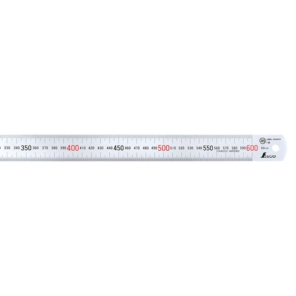 直尺 シルバー 60cm赤数字入 JIS, シルバー, 60cm