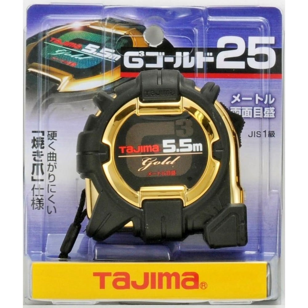 TAJIMA（タジマ）　G3ゴールド 25mm幅5.5m　G3GL25-55BL, ブラック/ゴールド, 5.5m
