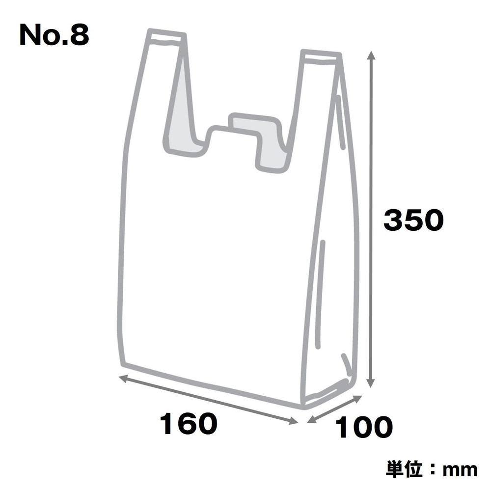 ポリ手提げ袋 レジ袋 半透明  100枚&times;10個パック, 半透明_20, No.20