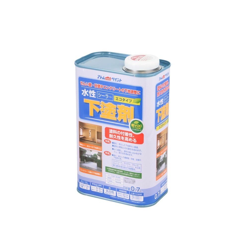 アトムペイント 水性下塗剤エコ 0．7L, 乳白色, 0.7L