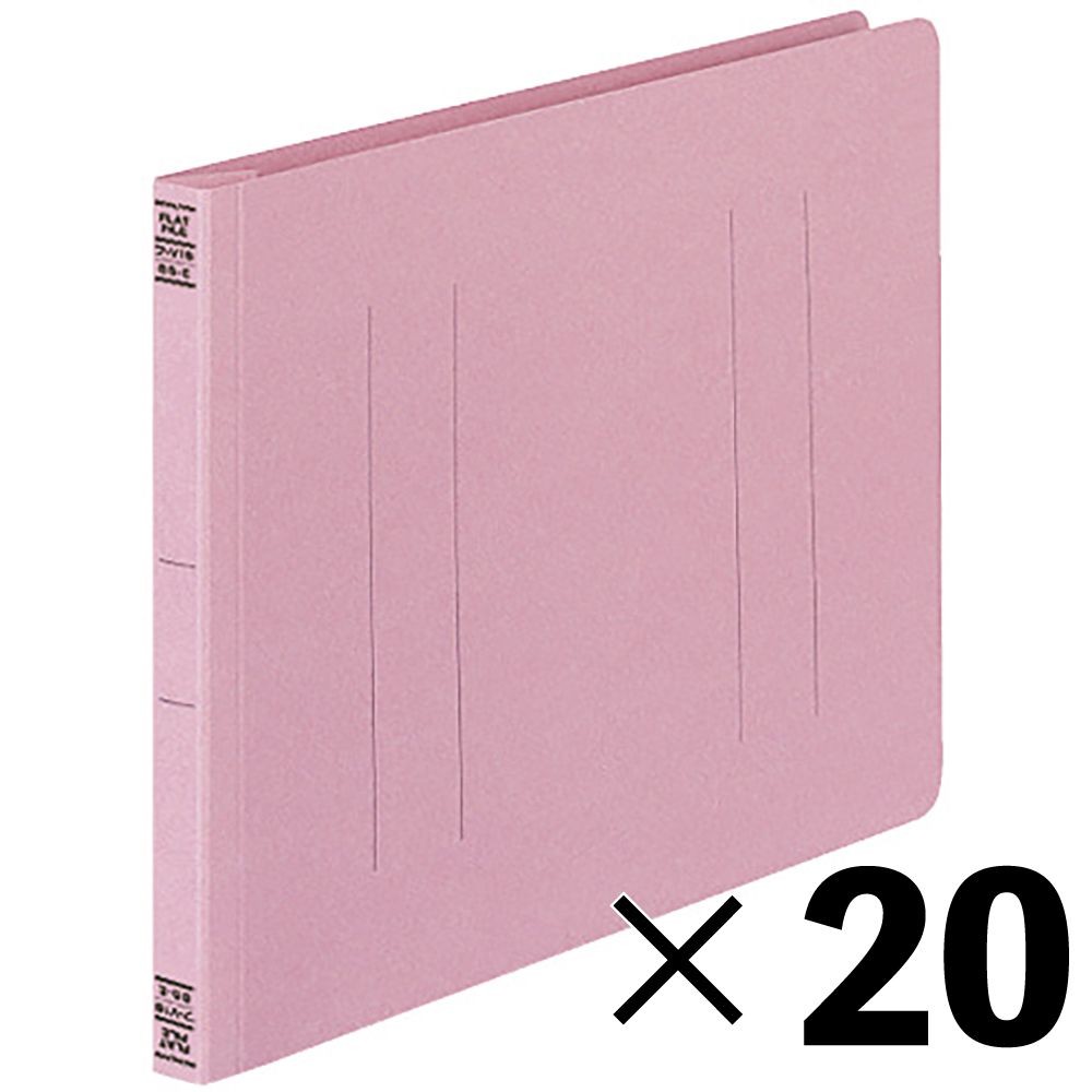 【20冊セット】コクヨ　フラットファイルV樹脂製とじ具B5横 15mmとじ ピンク フ-V16P【メーカー直送・代引不可】, ピンク, B5E