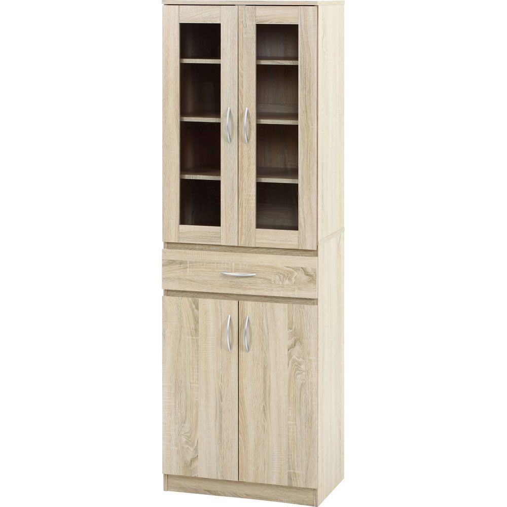 不二貿易 ハイキッチンキャビネット　１８０＊６０　オーク【メーカー直送・代引不可】, オーク, 幅590mm&times;奥行398mm&times;高さ1800mm