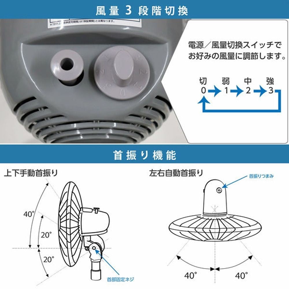 広電 45cmキャスター付工業扇 CFF453CPA, オレンジ, 45cm羽根