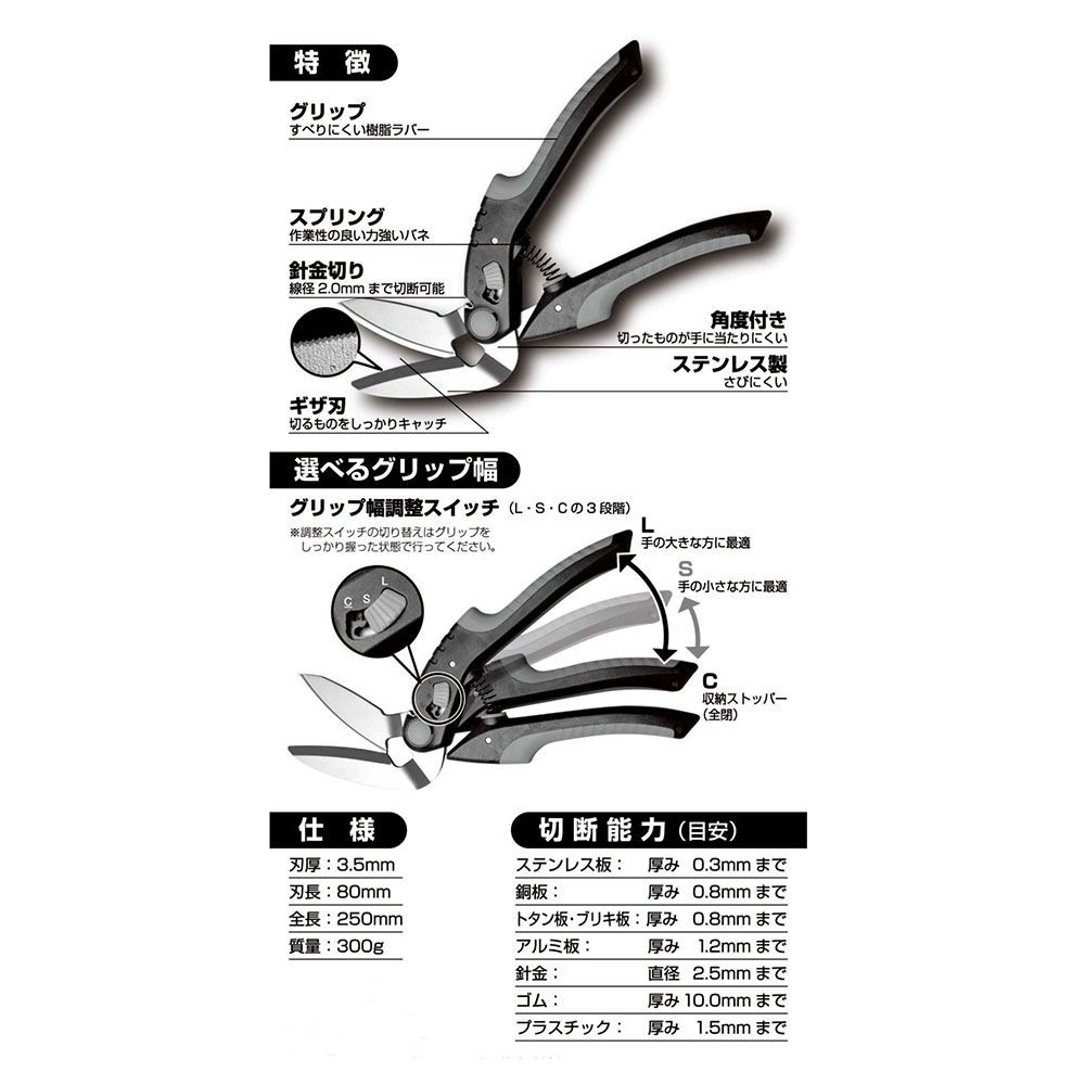 ウイザ WIZ'A 万能はさみシザーズキングＡ　ＷＺーＳＫ250, オレンジ, 250mm