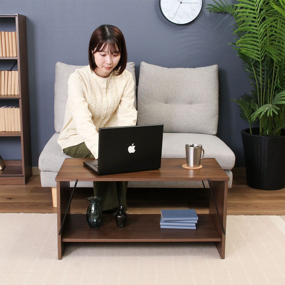 不二貿易 ＥＺＢＯワイヤーテーブル　ＭＢＲ【メーカー直送・代引不可】, ブラウン, 幅800mm&times;奥行420mm&times;高さ400mm