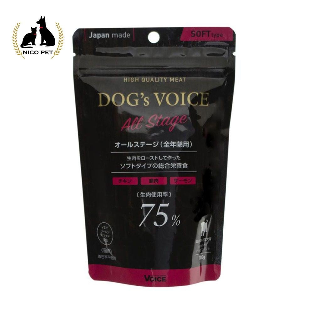 ヴォイス ドッグヴォイス ローストチキン&鹿肉&サーモン 75 成犬用 100g, 鹿肉＆サーモン, 100g
