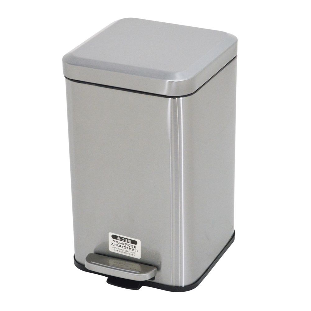ウィザ WIZ'A ステンレスペダルペール　スクエア型, シルバー, 6.0L