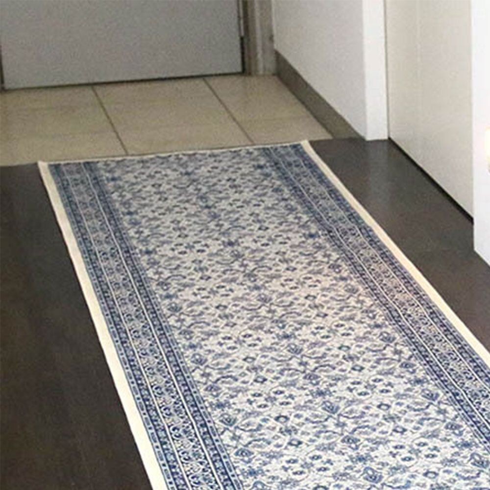 洗える・すべりにくい・抗菌防臭・床暖房対応 国産モケット廊下敷き RVA 67&times;180cm ブルー, ブルー, 67&times;180cm