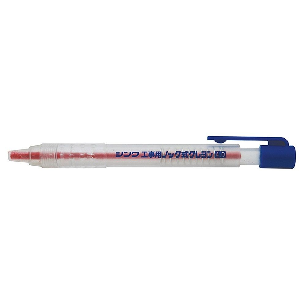 工事用 ノック式クレヨン4.0mm 赤, 赤, 4.0mm