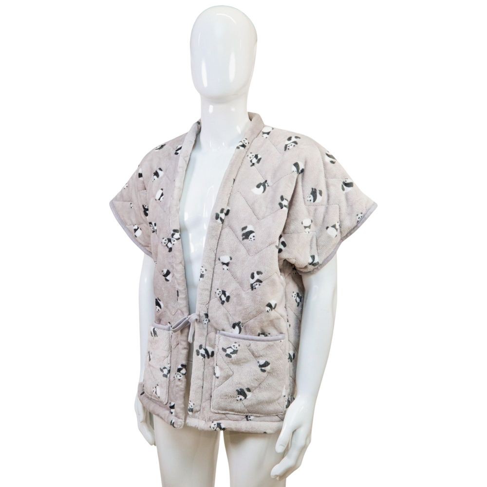 WIZ'A　ウィザ　アニマル柄はんてん, グレー, 85&times;75cm