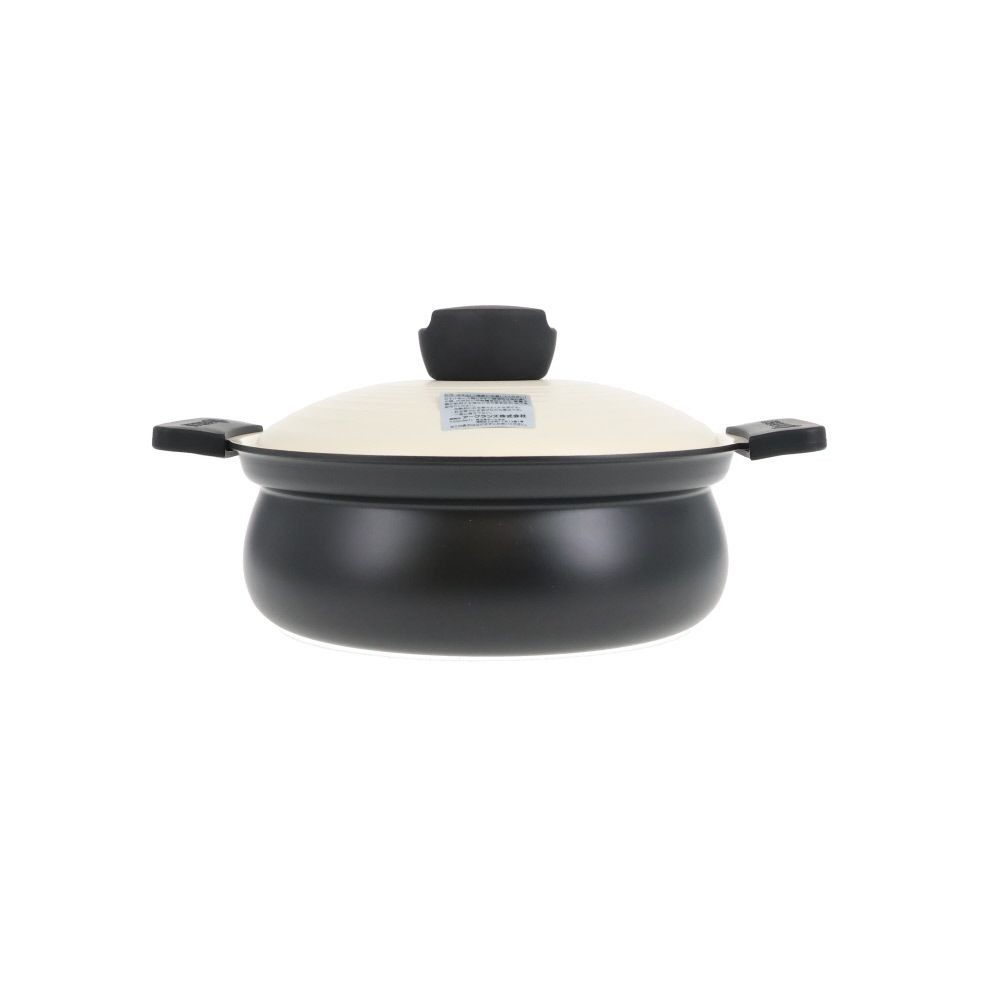 WIZA アルミ蓋だから超軽量IH卓上鍋 ブラック・ホワイト 18cm