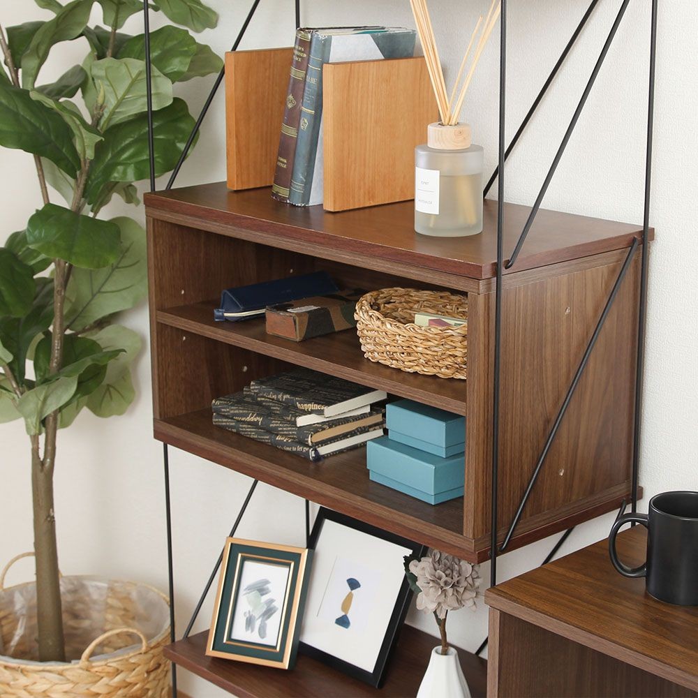 不二貿易 ＥＺＢＯ　コネクトボックス　棚付き　ＭＢＲ【メーカー直送・代引不可】, ブラウン, 幅600mm&times;奥行300mm&times;高さ310mm