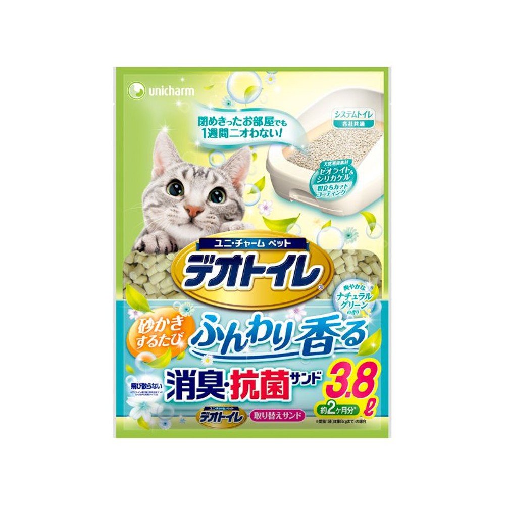 デオトイレふんわり香る消臭抗菌サンド　グリーンの香り3．8Ｌ, その他カラー１, その他サイズ１