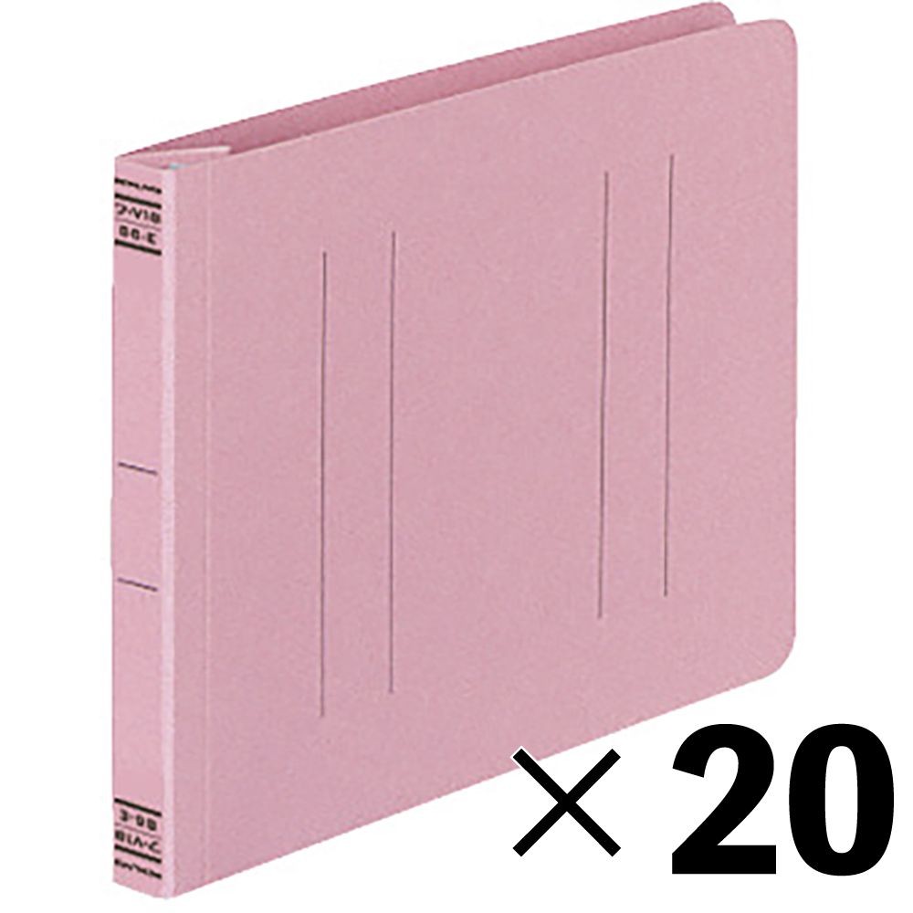 【20冊セット】コクヨ　フラットファイルV樹脂製とじ具B6横 15mmとじ ピンク フ-V18P【メーカー直送・代引不可】, ピンク, B6E