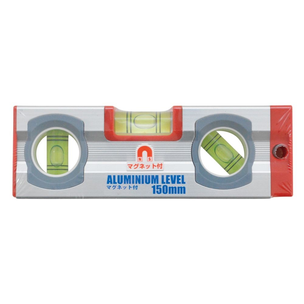 ＡＲＣ　アルミ水平器　１５０ｍｍ　マグネット付, アルミ, 150mm