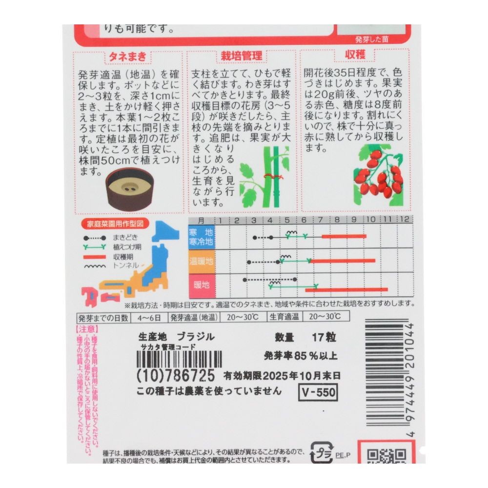 サカタ　ミニトマト　アイコ, ミニトマト, 17粒