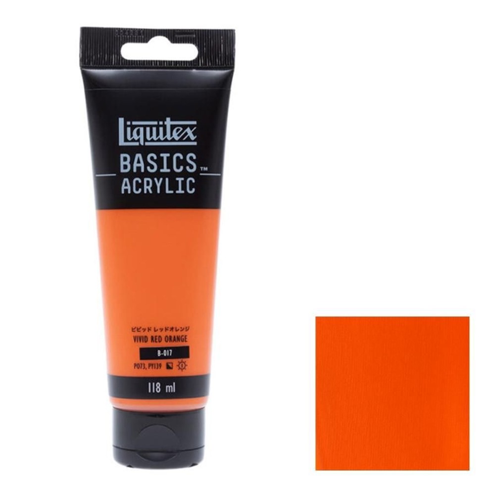 リキテックス ベーシックス 118mL 017 ビビッド レッド オレンジ 16002017 Liquitex BASICS, 017 ビビッド レッドオレンジ, その他サイズ１