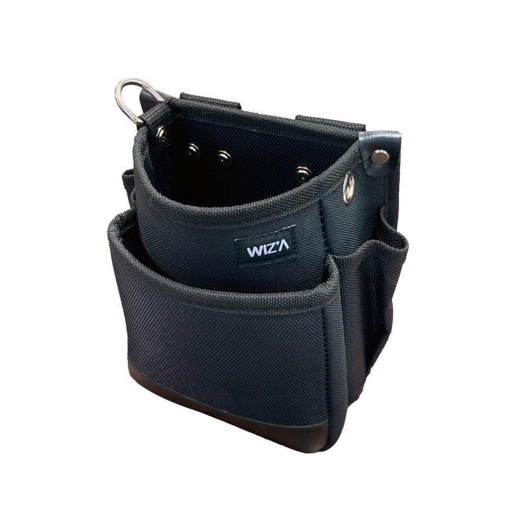 WIZ'A ウィザ　小型腰袋２段　ＷＺＫー０１Ｂ, ブラック, 2段