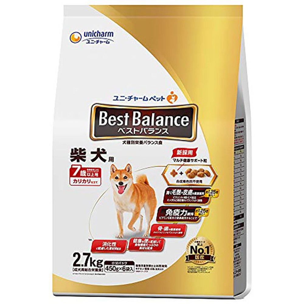 ユニチャーム　ベストバランス　柴犬7歳　2．7ｋｇ, 柴犬7歳以上, 450g×6袋
