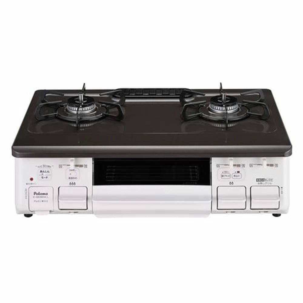 パロマ ガステーブル 水なし片面焼グリル IC-S809BHA-L 左強火 都市ガス用, クリスタルブラウン-都市ガス, 13A