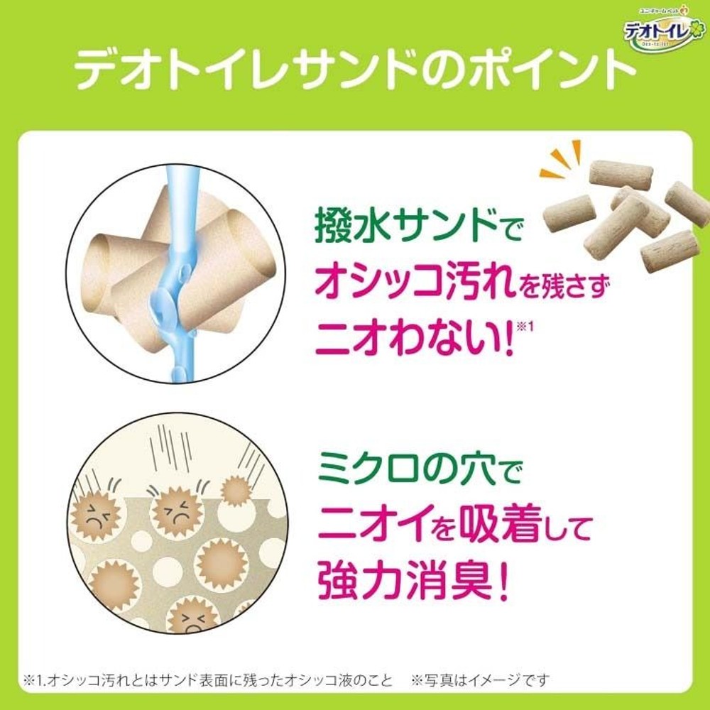 ユニチャーム　デオトイレ 飛び散らない 消臭・抗菌サンド 猫砂 ( 4L ), ゼオライト, 4L