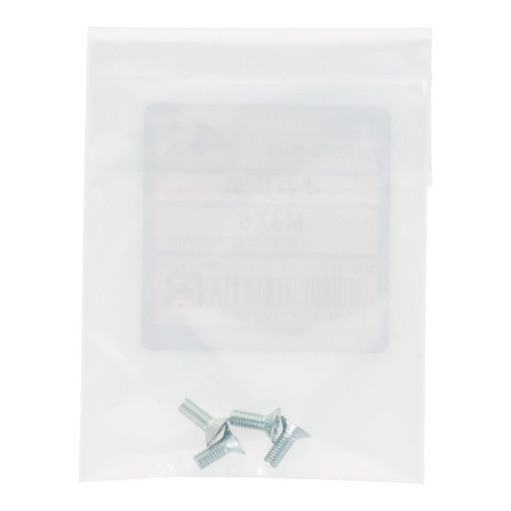 小ねじ　皿　ユニクロ　Ｍ３&times;８ｍｍ　４本入, シルバー, M3&times;8mm