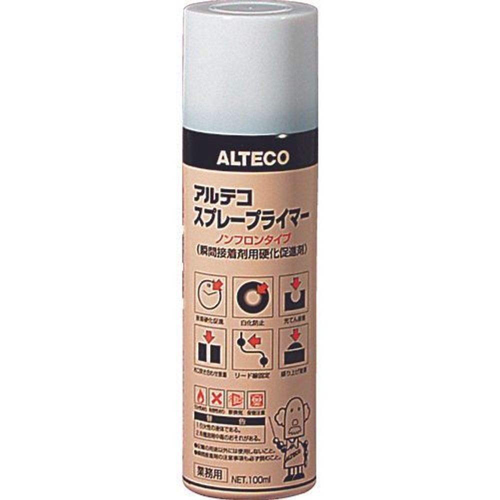 アルテコ 瞬間接着剤用 硬化促進剤 スプレープライマー 100ml, 淡黄色, 100ml