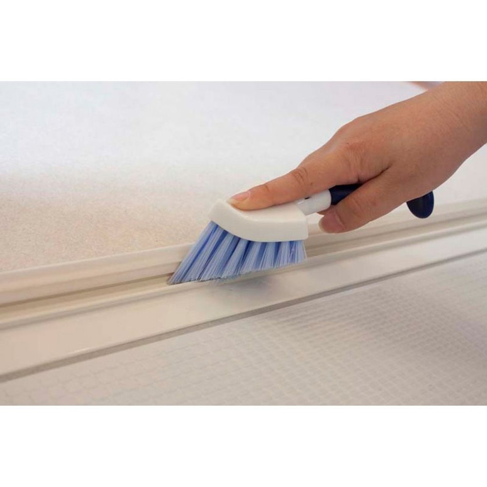 サンベルム　お風呂の狭い隙間も隅々洗えるブラシ　ブルー, ブルー, 約165×60×50mm