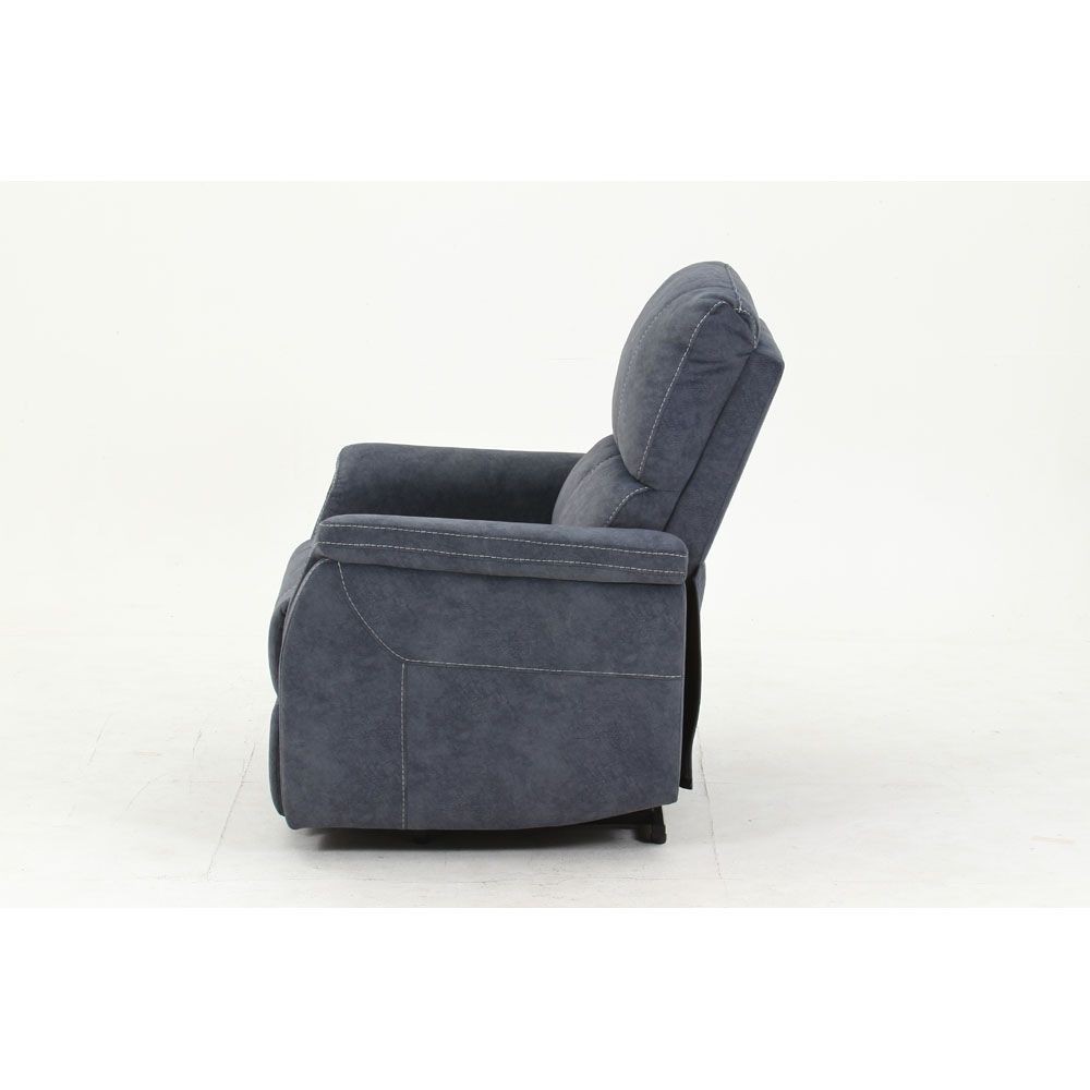 不二貿易 立ち上がりやすい電動リクライナー　ＰＥＡＣＥ　ＢＧＹ【メーカー直送・代引不可】, ネイビー, 幅850mm&times;奥行mm&times;高さmm