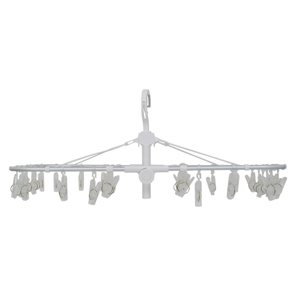 WIZ'A ウィザ ハンドル付アルミ洗濯ハンガー３２ピンチ, ホワイト, 32P