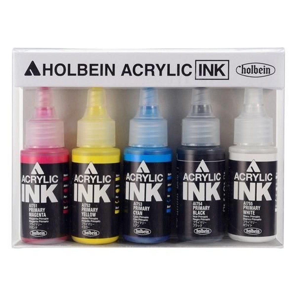 ホルベイン アクリリック［インク］ 30ml 5色プライマリーセット (15792), ５色プライマリ, 30ml