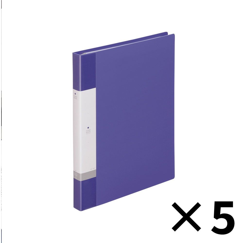 【5個セット】リヒトラブ クリアーブック 差替式 青 A4S 15ポケット G3801-8 【メーカー直送・代引不可】, 青, G3801-8             