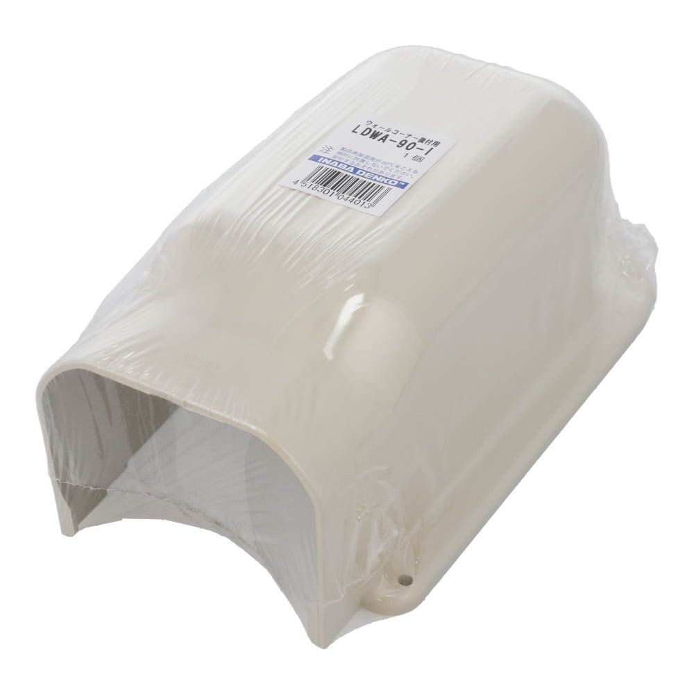 因幡電工 スリムダクトLD用 ウォールコーナー後付用, ホワイト, LDWA-90-B