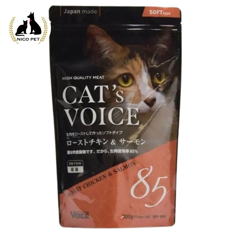 ヴォイス キャットヴォイス ローストチキン&サーモン 300g, サーモン, 300g