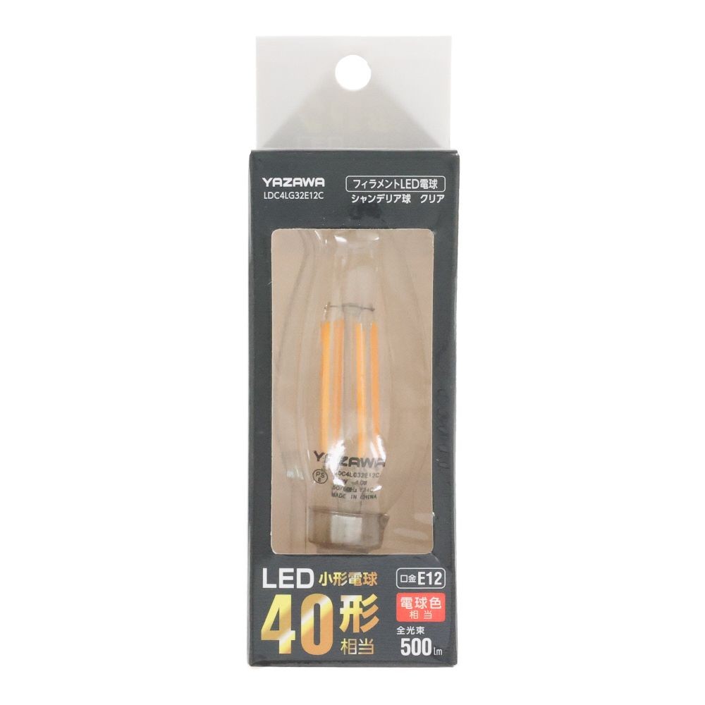 ヤザワ フィラメントLED LDC4LG32E12C, クリア, 40形相当