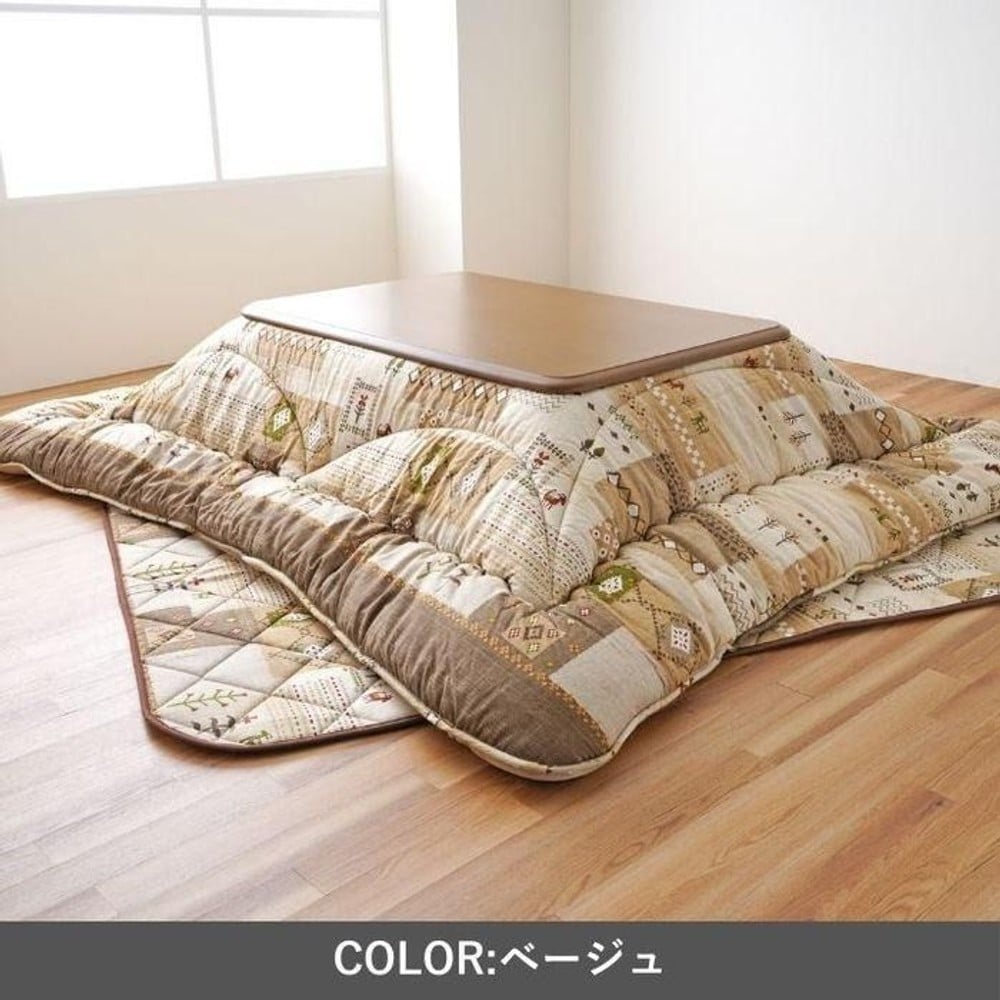イケヒコ こたつ布団 掛敷セット 『アムル』 掛布団 約205&times;285cm/敷 約190&times;260cm  ベージュ 【メーカー直送・代引不可】, ベージュ, 205&times;285cm