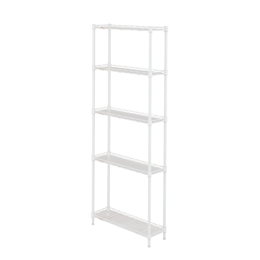 【数量限定】ドウシシャ ルミナスラテ 隙間ラック 5段 ホワイト LL2060-5WH, ホワイト, 幅195mm&times;奥行595mm&times;高さ1515mm