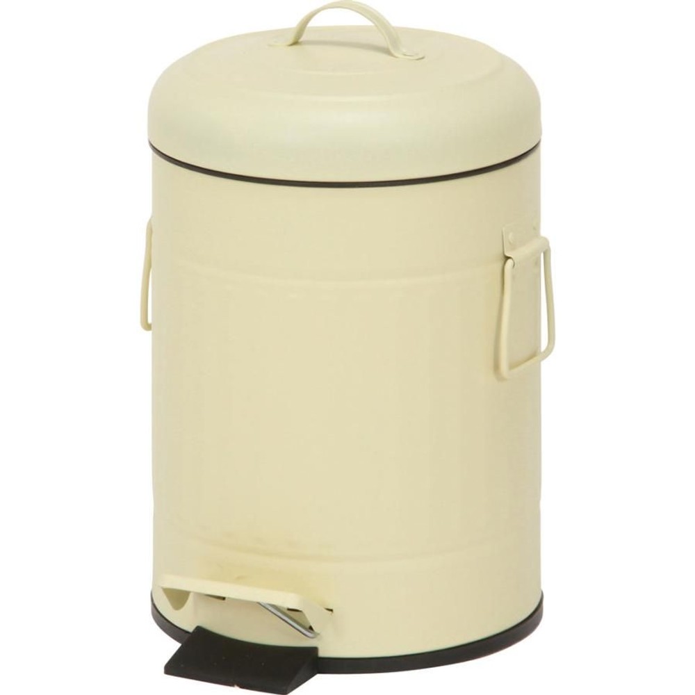 スチール　ラウンドペダルペール　5Ｌ【メーカー直送 代引不可】, アイボリー, 5.0L